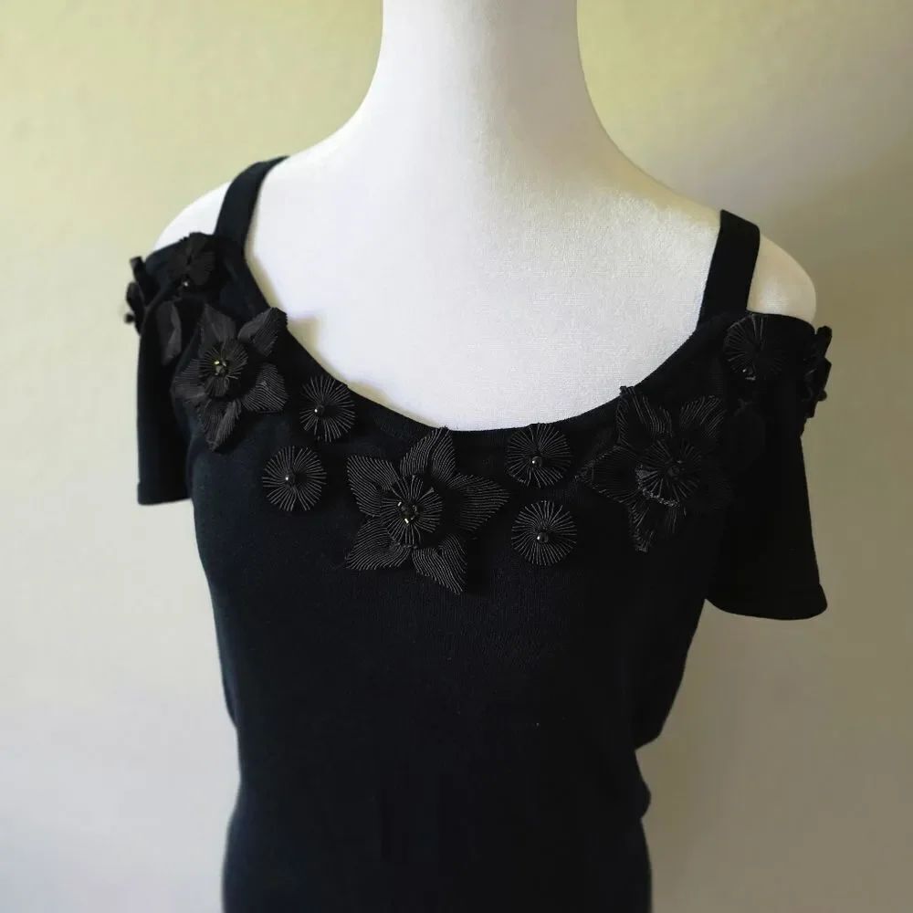Cache Black Lace Floral Tunic Top - Picture 2 of 7